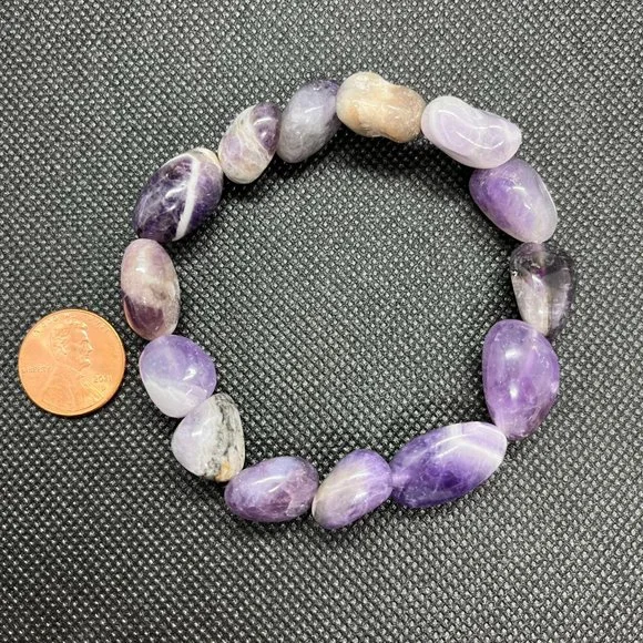 Amethyst Bracelet Chevron Handmade - Picture 5 of 6